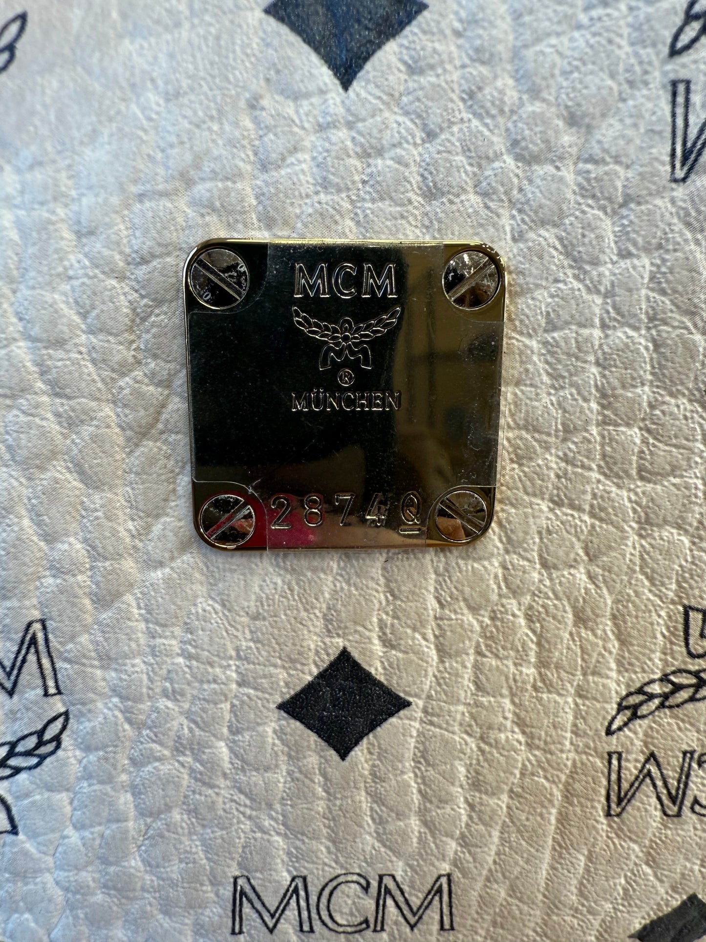 MCM Cream Visetos Stark Side Studs Backpack
