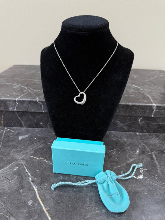 Tiffany & Co. Open Heart Pendant Necklace